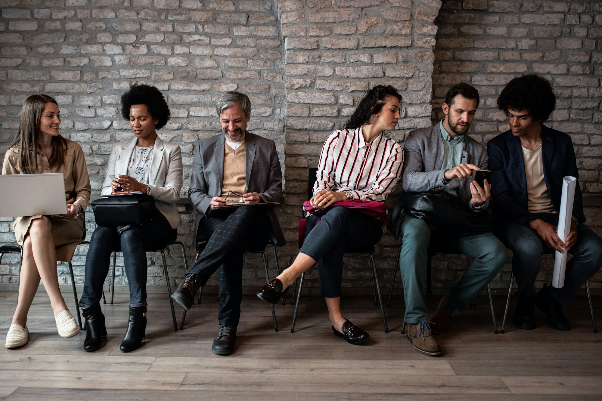 Business people waiting for job interview.